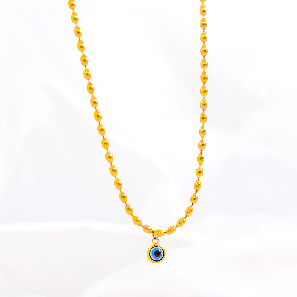 Fashion Geometric Eye Stainless Steel Pendant Necklace