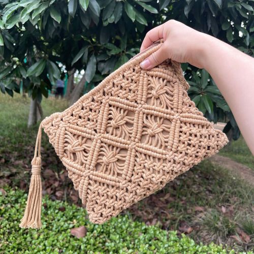 One piece drop shipping manufacturer wholesale 2024 new simple shoulder bag crossbody bag hand tassel cotton rope bag woven bag