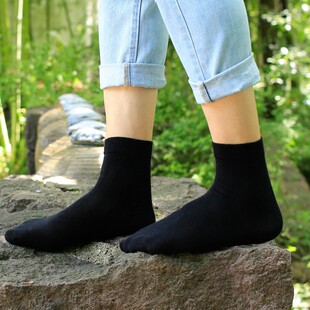 Cotton Socks, Pure Black, Double Cotton Yarn, Casual Mid-Calf Socks for Men and Women, Versatile Socks, Sweat-Absorbent, Breathable, Regular Socks, Wholesale from Manufacturer