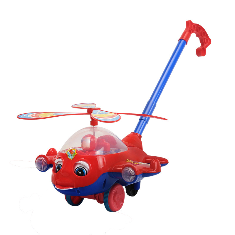 Niños empujan y aprenden caminantes juguetes antideslizantes aviones empujantes con campana - años de bebé caminando al aire libre niños pequeños