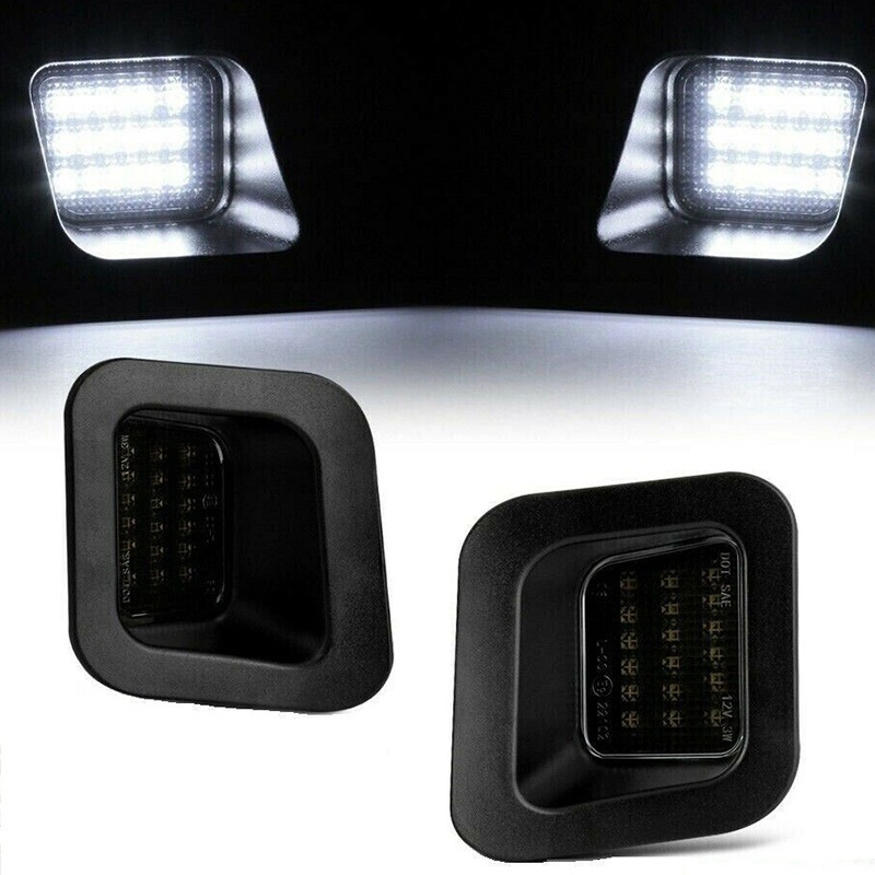 Dodge – License plate lamp Light for Dodge - smoked-cover-black-plate