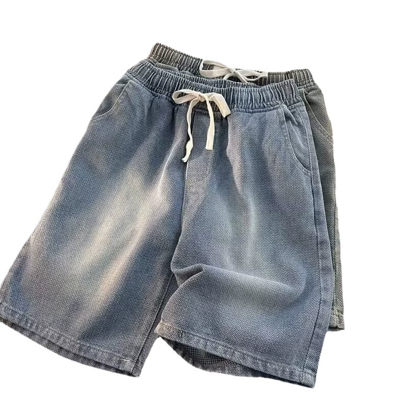 Джинсовая юбка, шорты, летние тонкие брюки, oversize, свободный крой, пояс на резинке