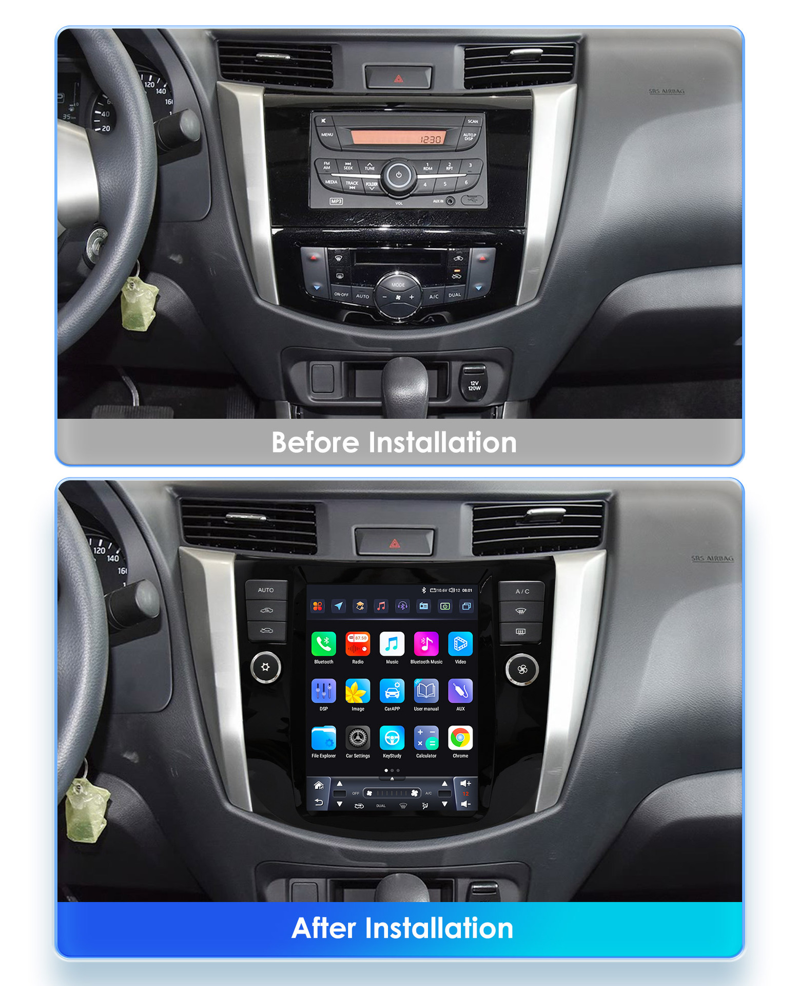 9.7inch Suitable for 16-22 Nissan Navara Android Vertical Screen Car Navigator with Reversing Image All-In-One Machine