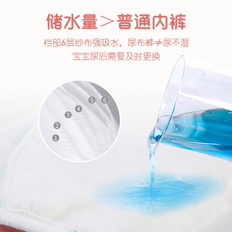 Ropa interior de bebé pantalones de entrenamiento de tocador pantalones de pañales verano masculino y femenino bebé pañal anillo pañal transpirable lavable