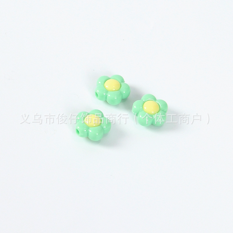 可爱卡通实色混款双色五瓣花配件DIY韩版手机链亚克力串珠饰品|undefined