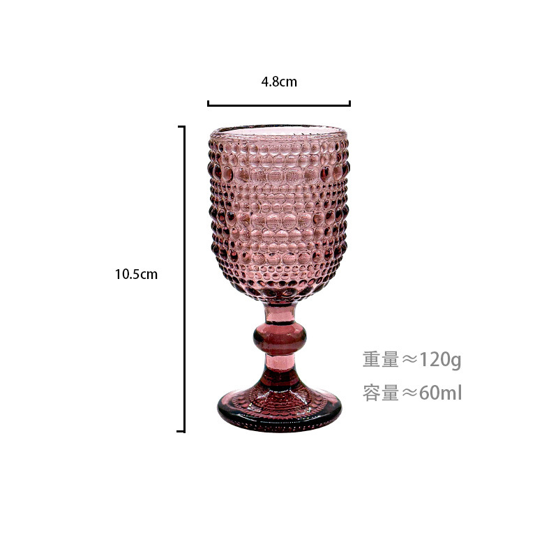 Gran por mayor transfronterizo vintage relieve tazas de vino de vidrio de colores tazas de vino de boda una taza de vino grueso una taza o dos tazas image 22