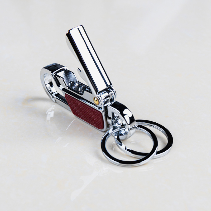 多用途金属钥匙扣腰挂汽车锁匙链圈环开瓶器红酒开