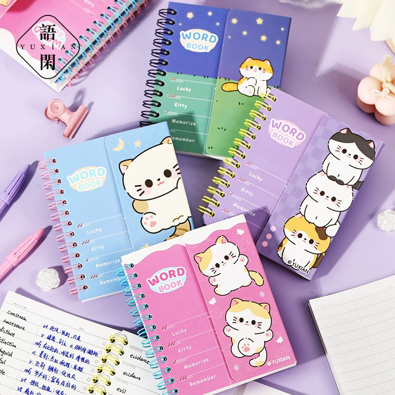 Cute capacious book for students, cat, English