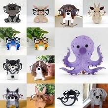 创意木质摆件 动物眼镜收纳摆件 办公室桌面木制工艺品眼镜展示架