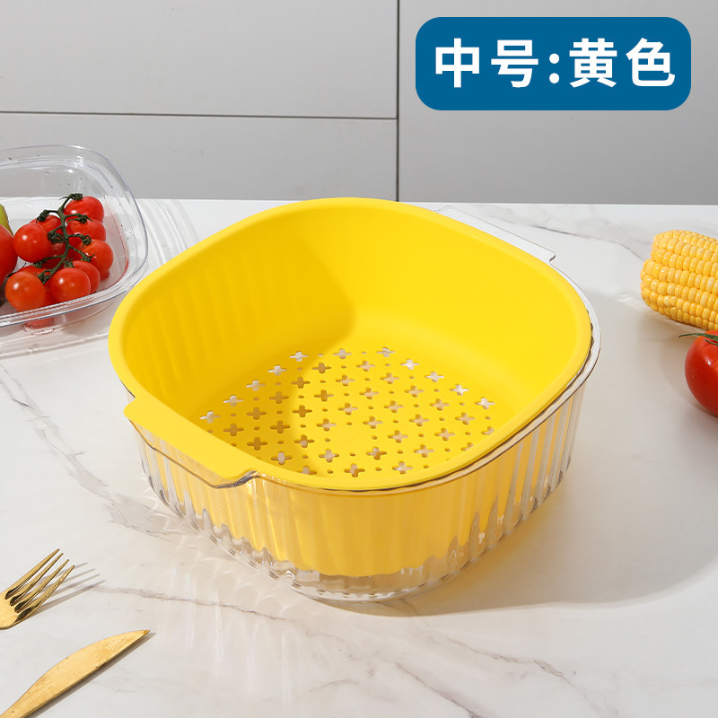 厚い二重の水たまりの台所の野菜のたらいの果物のかごを洗って野菜のかごを濾過します。|undefined