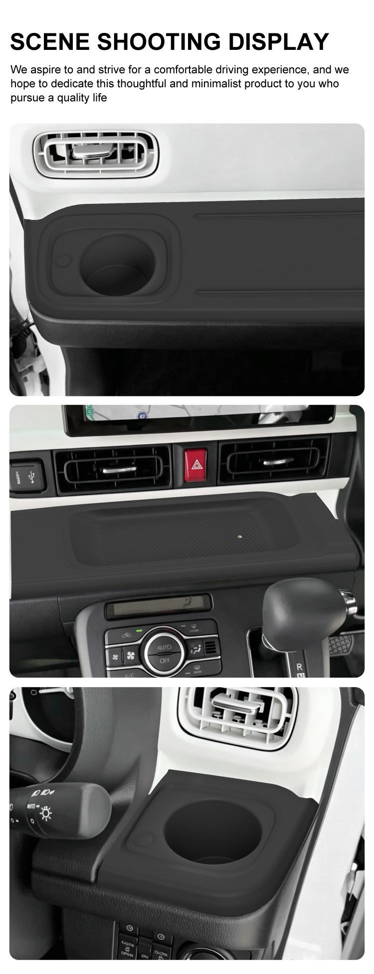 Suitable for 22-25 Models of Daihatsu Canbus Dashboard Storage Mat, Water Cup Holder, Silicone Protective Anti-Slip Mat, Interior Accessories