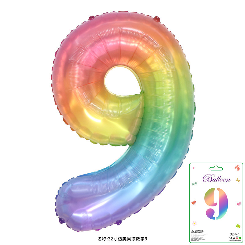 32寸卡装美版数字0到9气球儿童生日派对装饰婚庆婚房布置数字气球|undefined