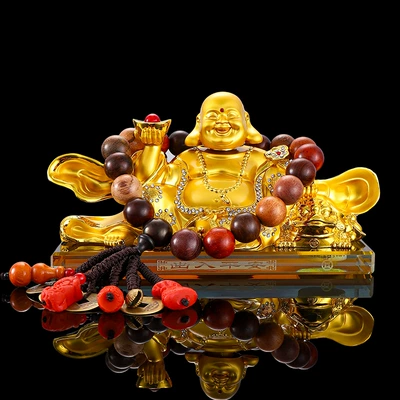 Buddha fan Buddha — Car ornaments - crystal-bottom-20128cm900-grams-golden-maitreya-generation-rich
