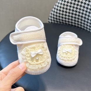 Spring and Autum New Korean Style 0-12 Months Infant Princess Shoes Indoor Non-Slip Soft Bottom Baby Toddler Shoes That Will Not Fall Off