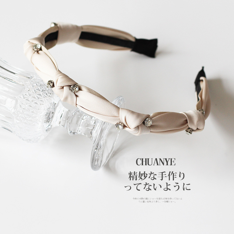 Corea del Sur nuevo rhinestone de alta calidad anudado diadema elegante retro francés tocado moda todo partido horquilla para las mujeres