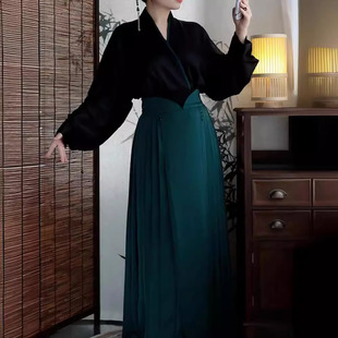 New Chinese Style Improved Commuting Song-made Ming-made Hanfu Horse-faced Skirt for Daily suit Women's Spring and Autumn Three-pleated Skirt