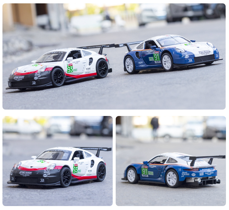 新豪迪保时捷911RSR合金车模1:32回力跑车仿真汽车模型儿童玩具车详情图13