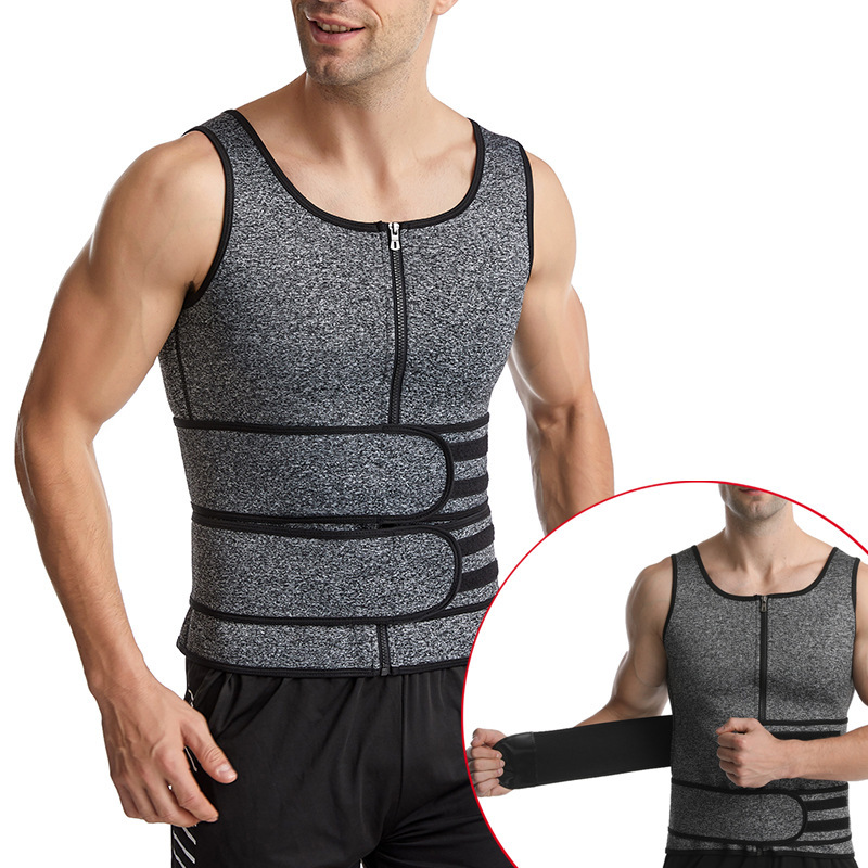 Cross-Border Men's Double Belt Vest Shapewear Reinforced Sweating Rubber Corset Waist Sports Waist Belt Cross-Border Men's Double Belt Vest Shapewear Reinforced Sweating Rubber Corset Waist Sports Waist Belt