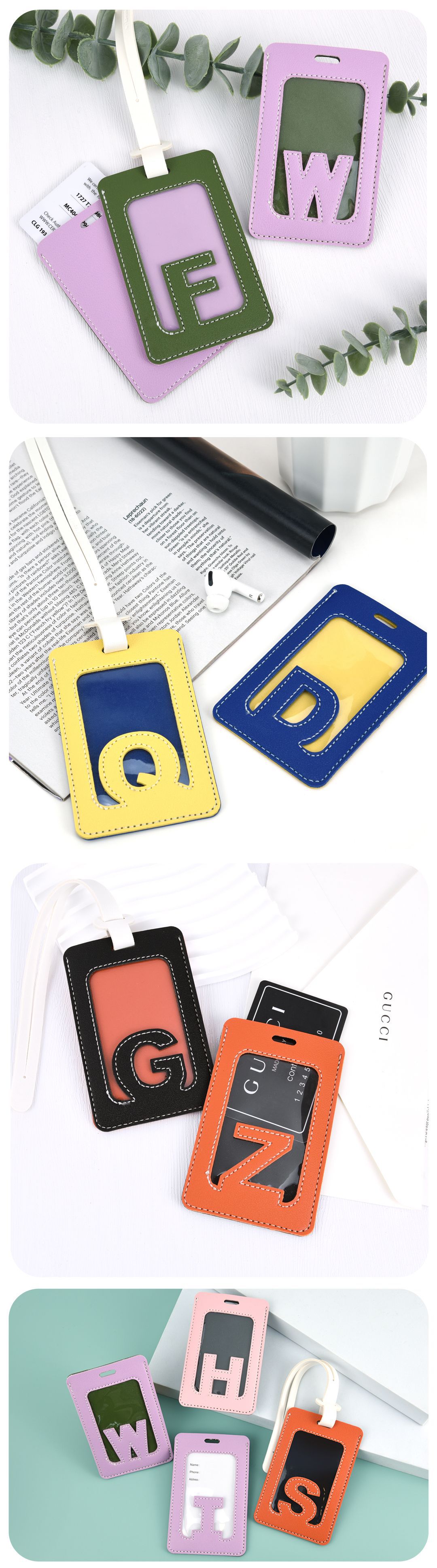 Unisexe Lettre Faux Cuir Ouvert Détenteurs De La Carte display picture 1