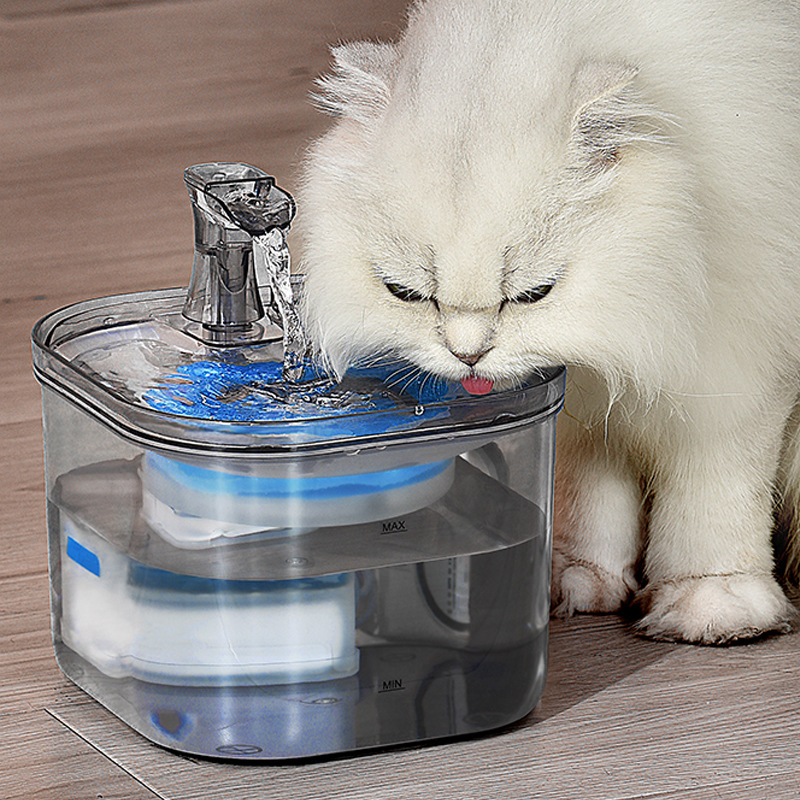 New pet water fountain automatic circulation intelligent constant temperature cat water dispenser live water filter cat and dog drinking utensil