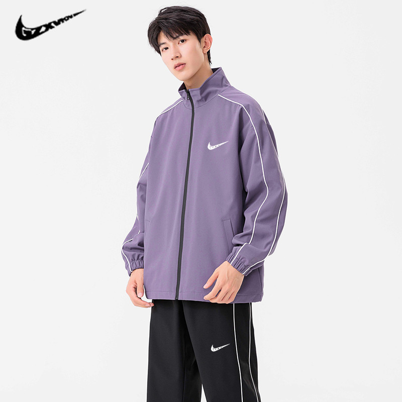 Spring and Autumn New Breathable Cross-Border Sportswear Men's Suit Trendy American-Style Jacket Men's Casual Loose Two-Piece Set Spring and Autumn New Breathable Cross-Border Sportswear Men's Suit Trendy American-Style Jacket Men's Casual Loose Two-Piece Set