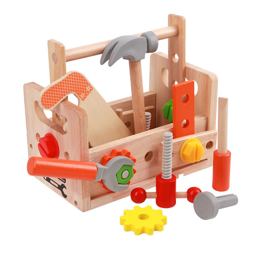 CPC wooden early education disassembly nut portable tool box children screw screw small carpenter repair tool table toy