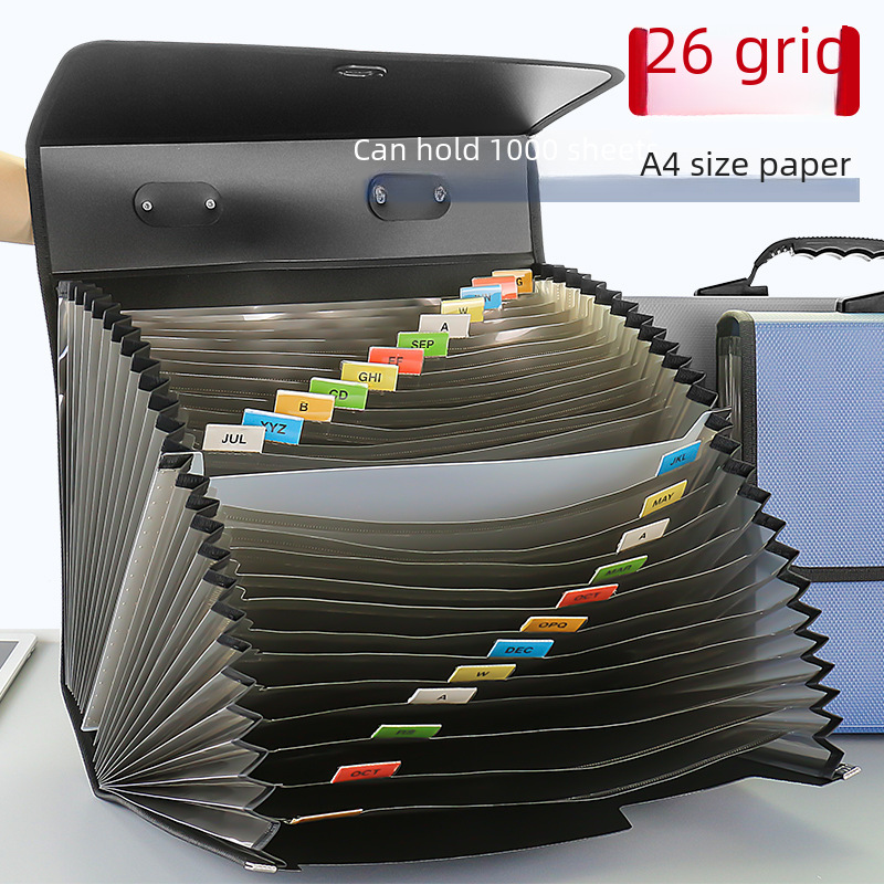 Organ bag test paper storage bag 26 multi-layer folder large capacity portable A4 file bag classification Data Book