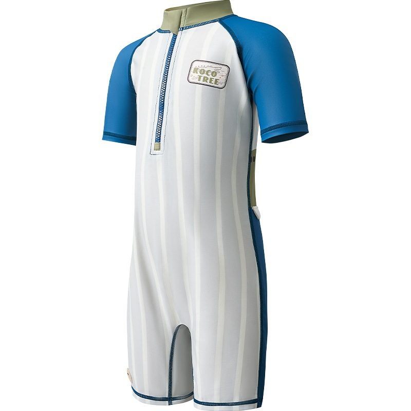 KK Tree Hilo original Traje de baño de una pieza para niños Protector solar para niñas Manga corta Antibacteriano Natación resistente al cloro Traje de baño para bebés Clase A