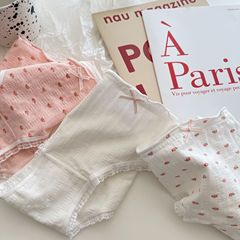 Kameow Japanese girls lace bow underwear pure cotton crotch type A mid-waist breathable cotton crotch Japanese briefs