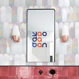 Colorful Tiles Trendy Nordic Bathroom Toilet Tiles Feather Fan-Shaped Dining Room Kitchen Balcony Wall Tiles