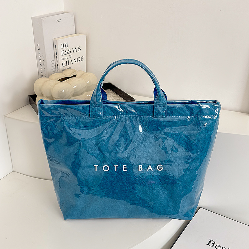 クロスボーダー起爆杜邦紙アルファベットトートバッグ2025新作透明シンプル大容量ハンドバッグレトロ女性カバン