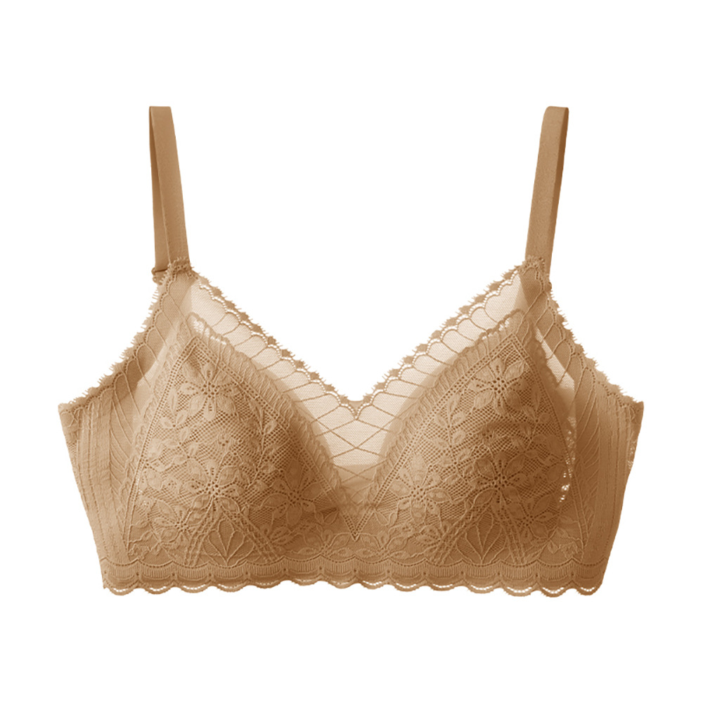 Seamless Wireless ajuste sin costuras cómodo sujetador de la ropa interior de la muchacha de las mujeres delgadas de encaje Chaleco de estilo superior de apoyo