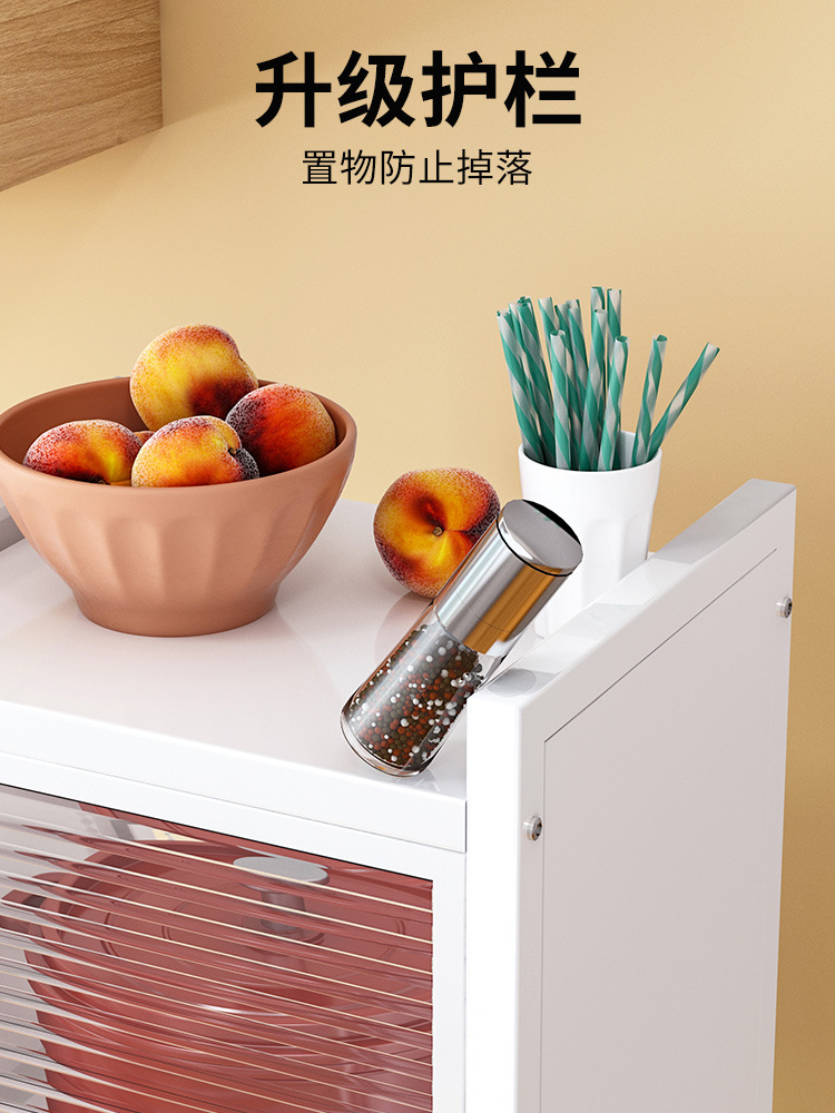Kitchen gap narrow slot shelf floor multi-layer with door refrigerator ultra-narrow pot storage pot shelf cabinet-style storage cabinet
