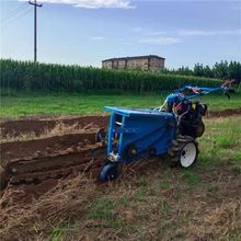 手扶式开沟除草机图片 双链条挖沟机 大棚草莓种植挖沟机