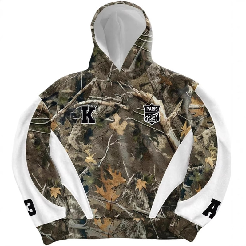 Camouflage Branch 3D Hoodie American Street Style Loose Trendy Brand Printed Casual Sweatshirt Ralph Lauren Sweatshirt