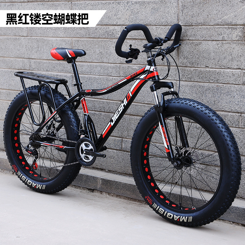 Large Tire Bicycle for Adults, Men's Model, Variable Speed, Wide Snow Mountain Bike, Off-Road, Women's Plus-Size Bicycle, Beach Shock Absorption