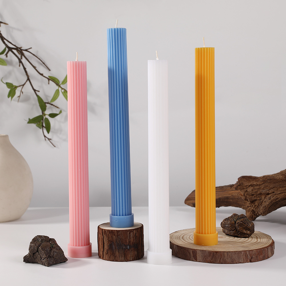 Vela de varilla larga dentada de 27CM al por mayor para el hogar, recuerdos de boda románticos, cera de varilla de color sin humo e inodoro, transfronteriza