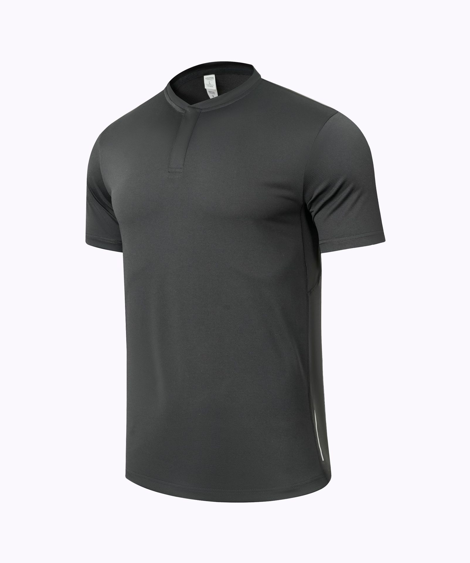 Primavera y verano nuevos productos deportivos secos rápidos camisetas masculinas sueltas de cuello Henry de manga corta ropa de entrenamiento físico ropa de tenis transfronteriza