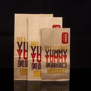Square bottom Kraft paper bag custom packing bag food bag bread bag gift bag disposable oil-proof paper bag