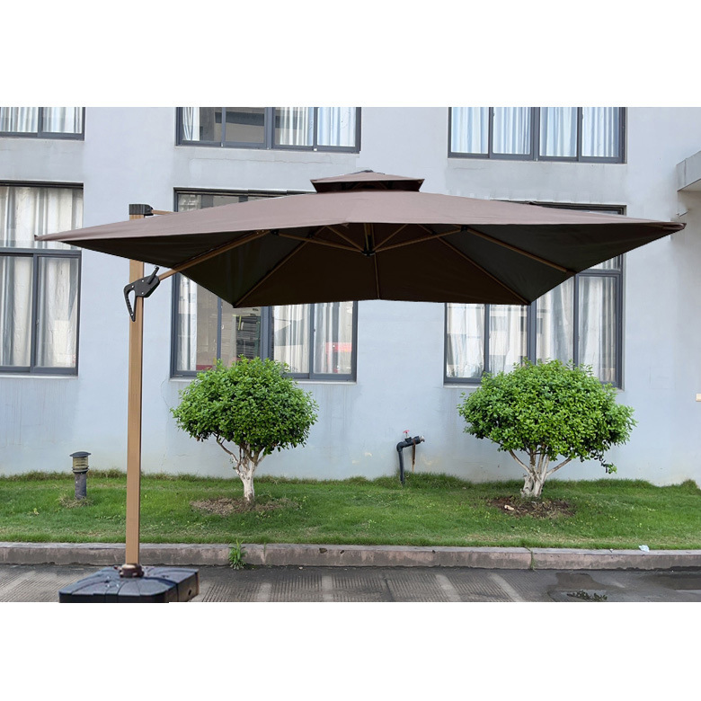 Parasol al aire libre patio villa jardín balcón hogar impermeable protector solar café ocio paraguas romano al por mayor image 11