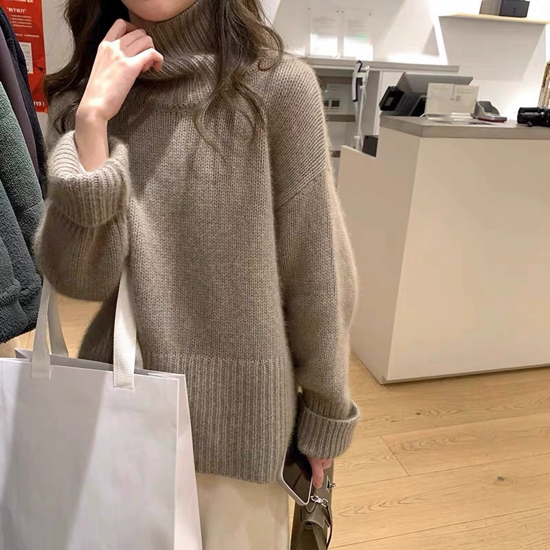 Woolen knitted body-friendly sweater, increased thickness, plus size