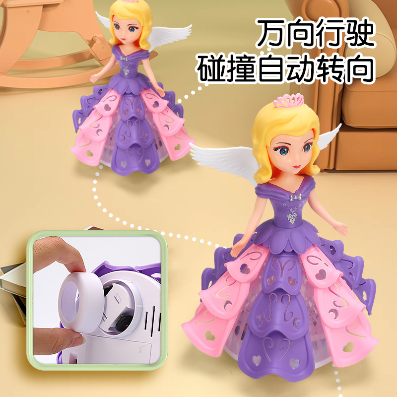 Nuevos productos eléctricos universales espectáculo de danza princesa música iluminación sueños de danza princesa niña muñeca barraca de juguetes mayorista