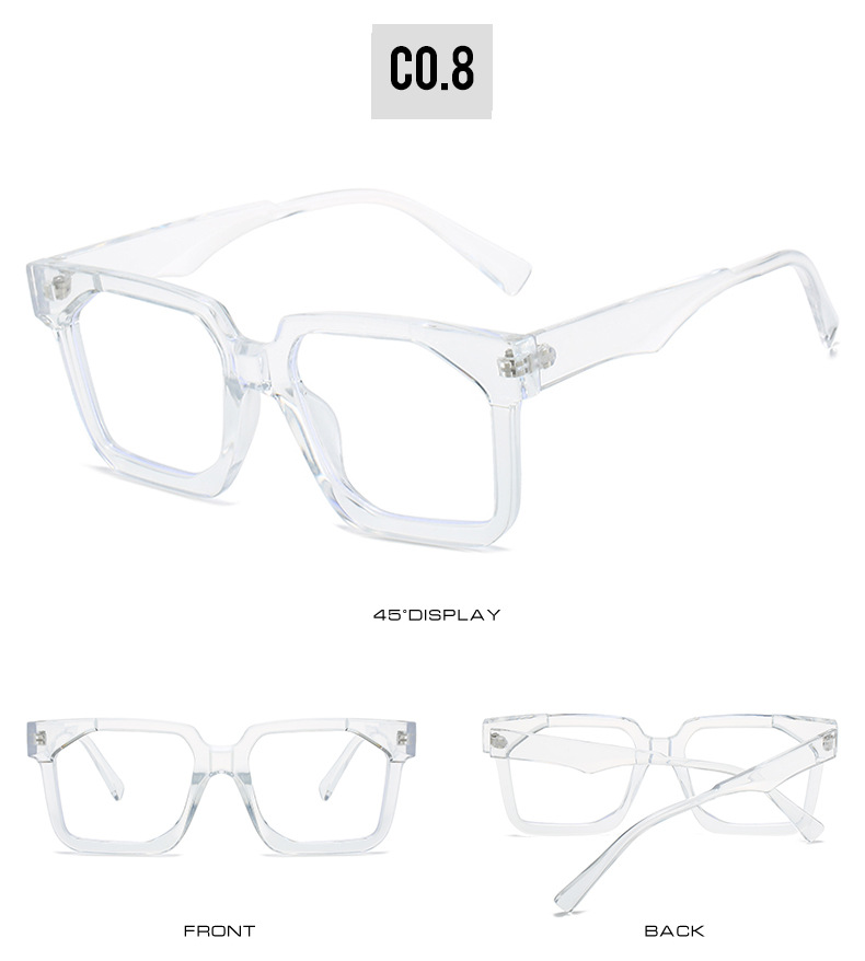 Elegant Basic Simple Style Solid Color Pc Square Full Frame Optical Glasses display picture 5