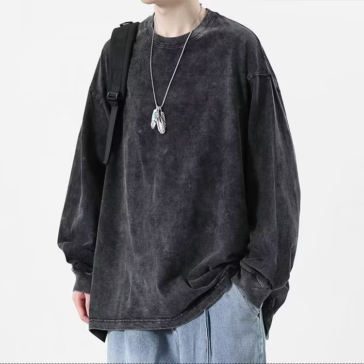 Męska bluza vintage oversized z grubej bawełny_voghion.com