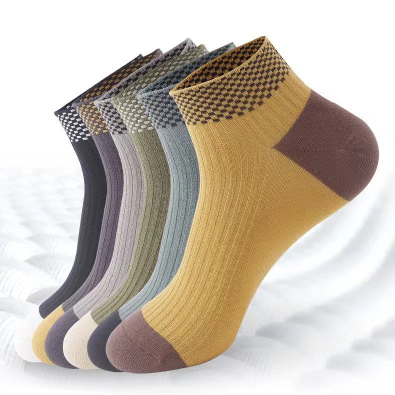 Spring and summer thin heel-proof non-slip tube socks sweat-absorbent deodorant wear-resistant sports socks outdoor running fitness socks men