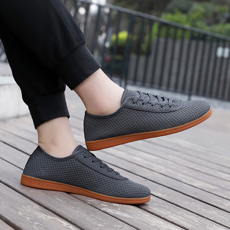 Zapatos de Quanzhou, zapatos de Tai Chi, malla de verano, suela de tendón, zapatos de práctica de Tai Chi, zapatos deportivos de artes marciales transpirables para hombres y mujeres