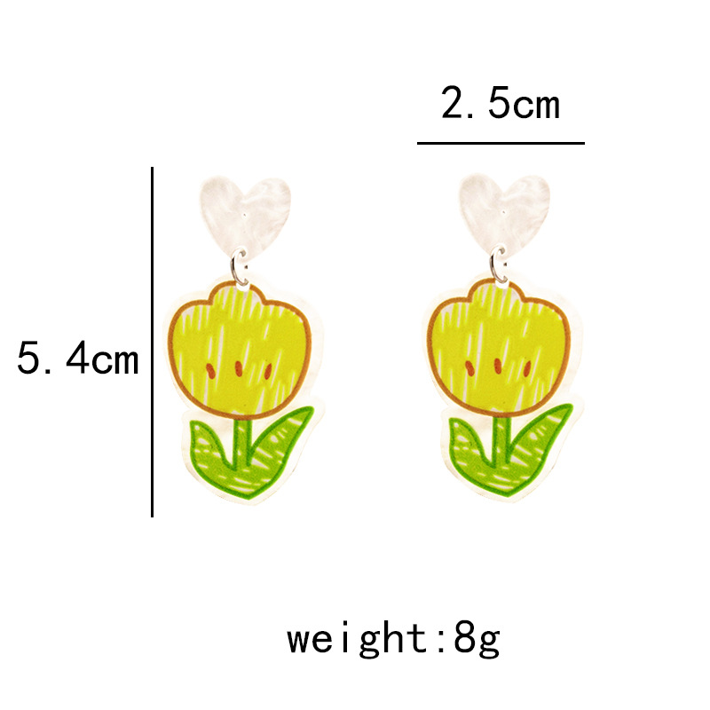 Drop Earrings Classification 1 Pair Cute Flower Acrylic Drop Earrings