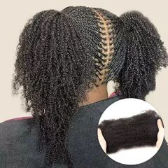 16インチの本物の髪蓬蓬蓬糸雷鬼のお下げの毛のかつらの補助材料Afro kinky bulk hair