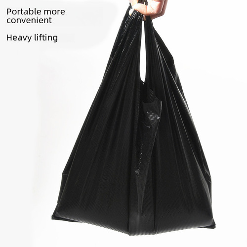 Thick Black Plastic Tote Bag Hand-held Shopping Bag Household Garbage Storage Bag Wholesale Large Clothing Packing Bag
