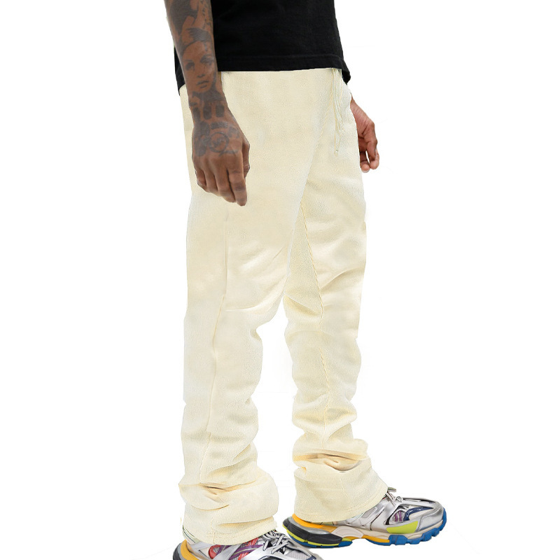 pantaloni casual da uomo 24 Micro pull cord gamba lunga strada americana hip-hop tinta unita_voghion.com
